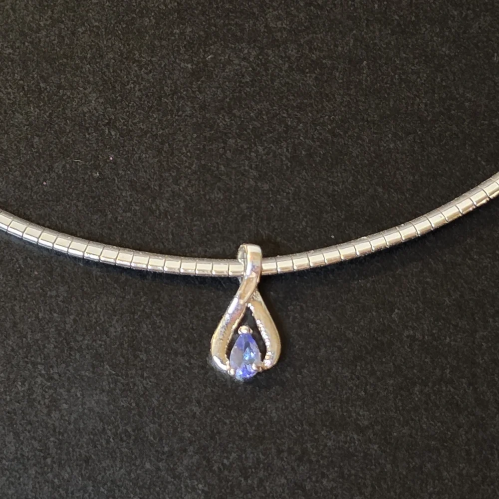 Tanzanite International Infinity Pendant Charm Sterling Silver Omega Necklace - Picture 2 of 7